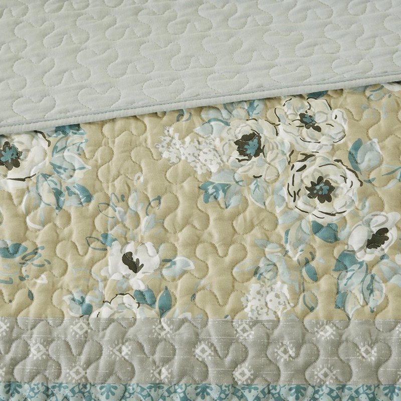 Courtepointe 6 pièces avec coussins assortis très grand / très grand pour chambre d'inspiration champêtre