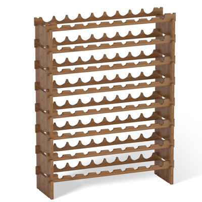 72 Bottle Wine Rack Stackable Bamboo Freestanding