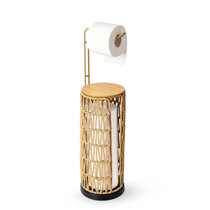 Wooden Toilet Roll Holder Stand - Free Standing Toilet Paper Holder – New  Domi