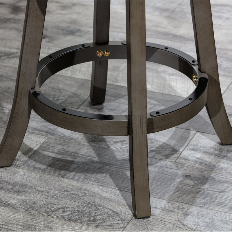 Tabouret de bar de 30 po avec siège en tissu gris anthracite et style élégant, Bar Stool (24"Seat Height)