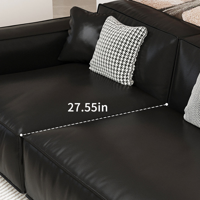 Chaise longue en similicuir Simple Living Room, Orienté à gauche (vu de face), Noir, noir, noir, noir