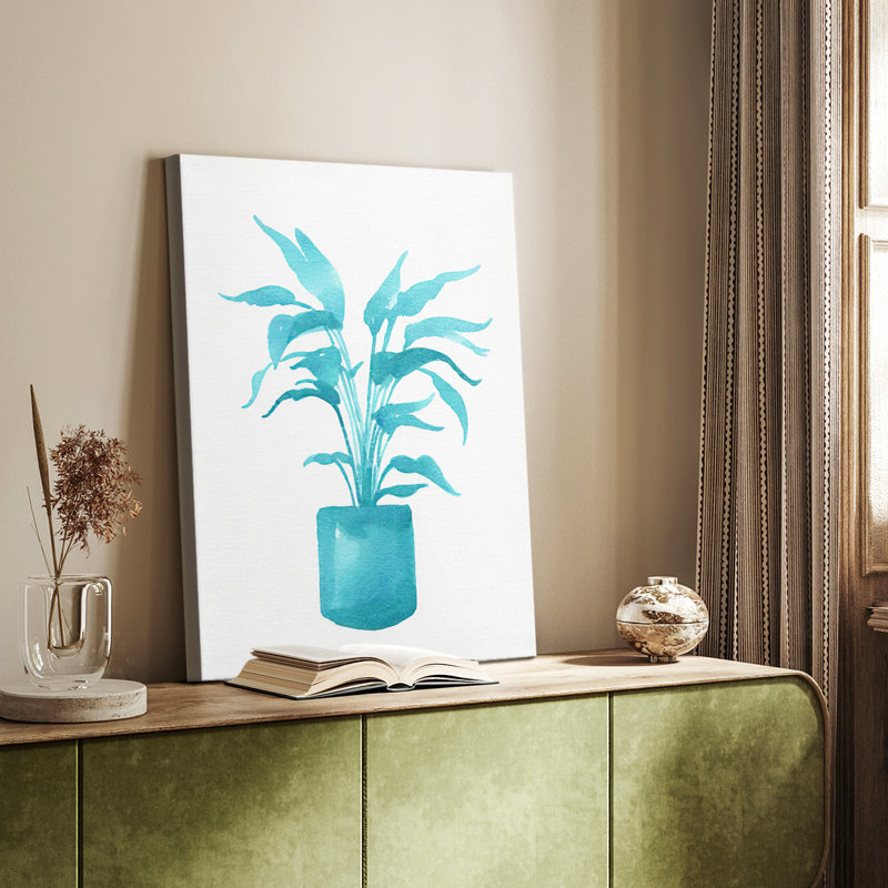 Aquarelle, plante d'intérieur IV - galerie Cavas sur mesure, H 12 po x l 8 po