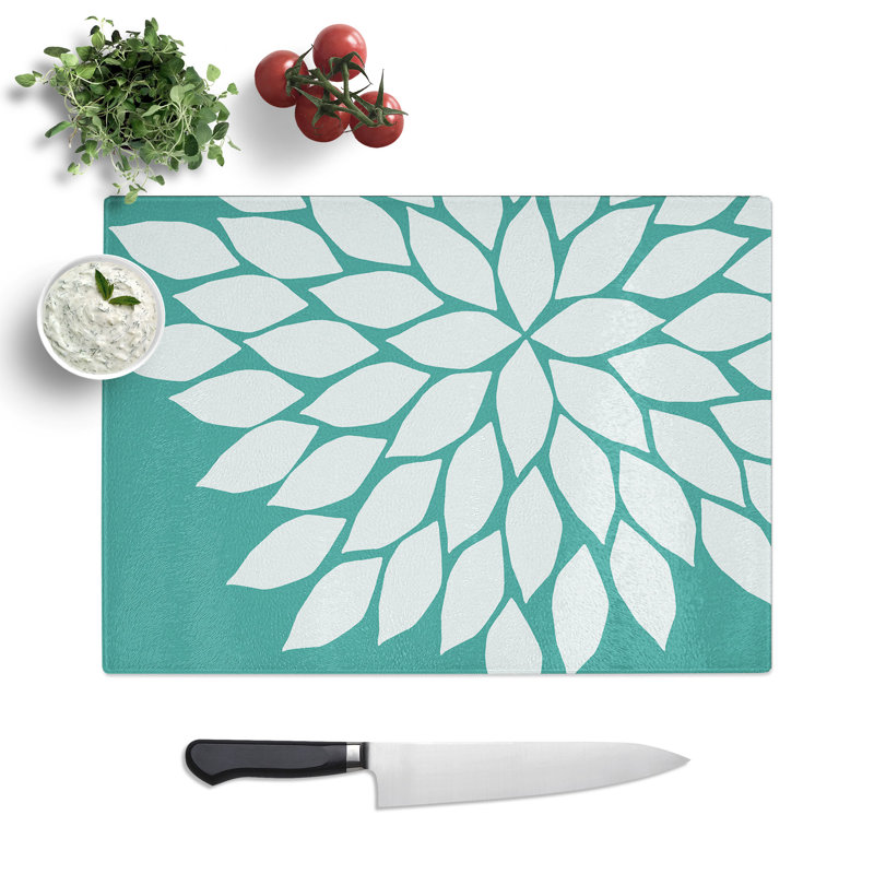Abstract Leaves No.1 Gold Chopping Board, 0.4cm H x 28.5cm W x 39cm L, White