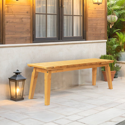 45-Inch Solid Wood Backless Outdoor Bench by Ophelia & Co.