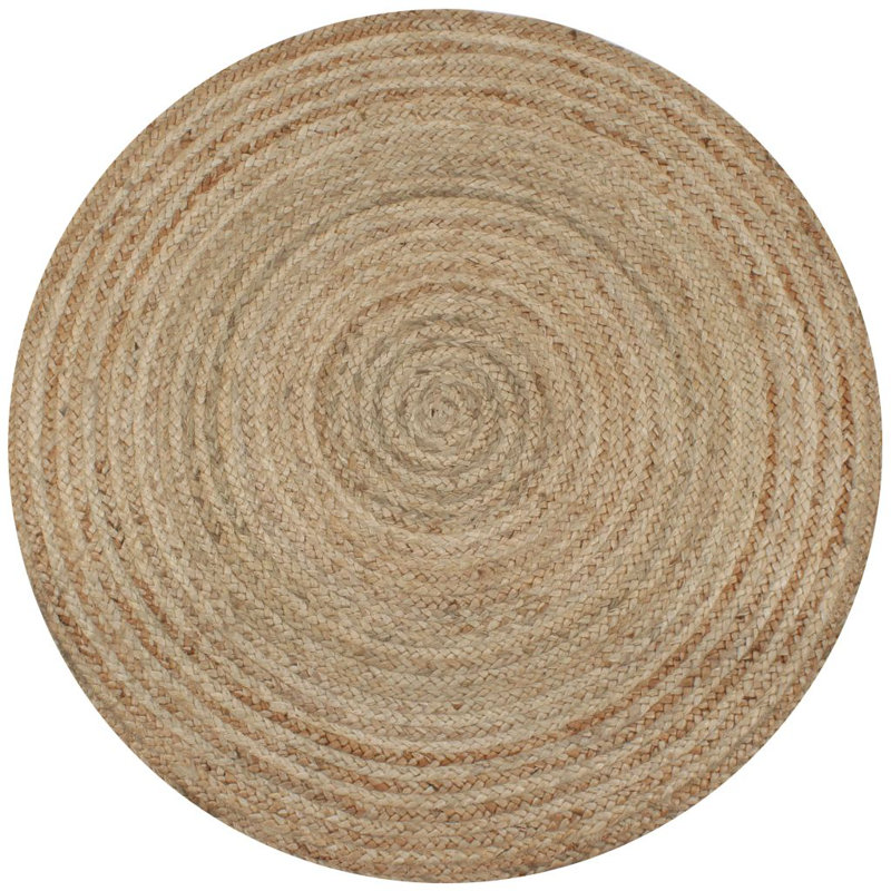 Round Hassania Solid Colour Hand Woven Area Rug, Round 90cm
