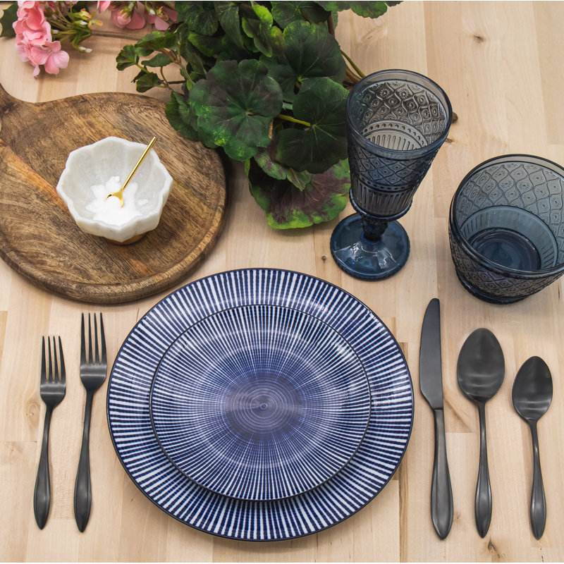 Blue and White Porcelain 12-Piece Dinnerware Set