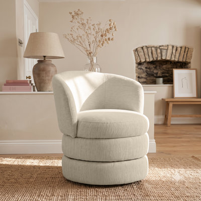 Upholstered Swivel Barrel Chair