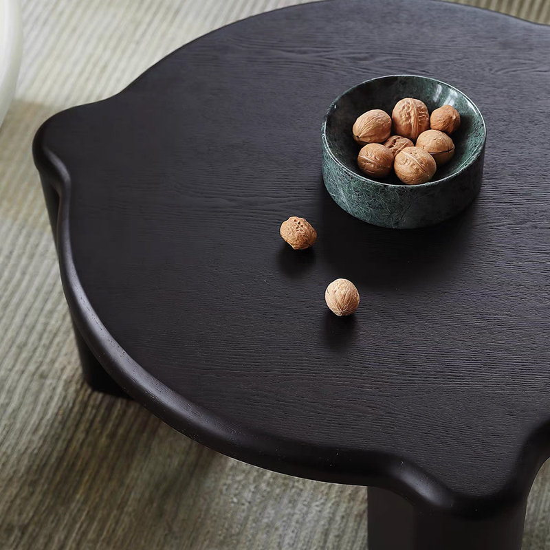 Cream style simple solid wood coffee table