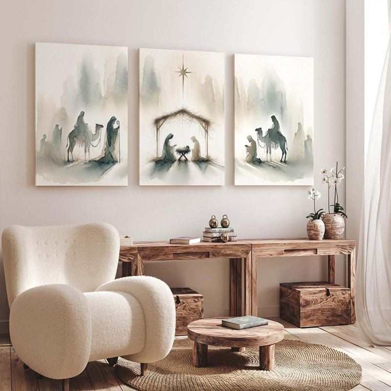 3 Piece Wrapped Canvas Print, 60 cm H x 120 cm W