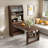 Buffet With Hutch And Foldable Dining Table, Storage Shelves, Side Hooks And A Cabinet With Sliding Doors-102119071