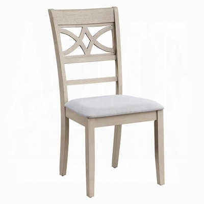 Antique Grey Finish Beautiful Dining Chairs Set Of 2, Formal Contemporary Padded Seat Cushion Kitchen Dining Furniture