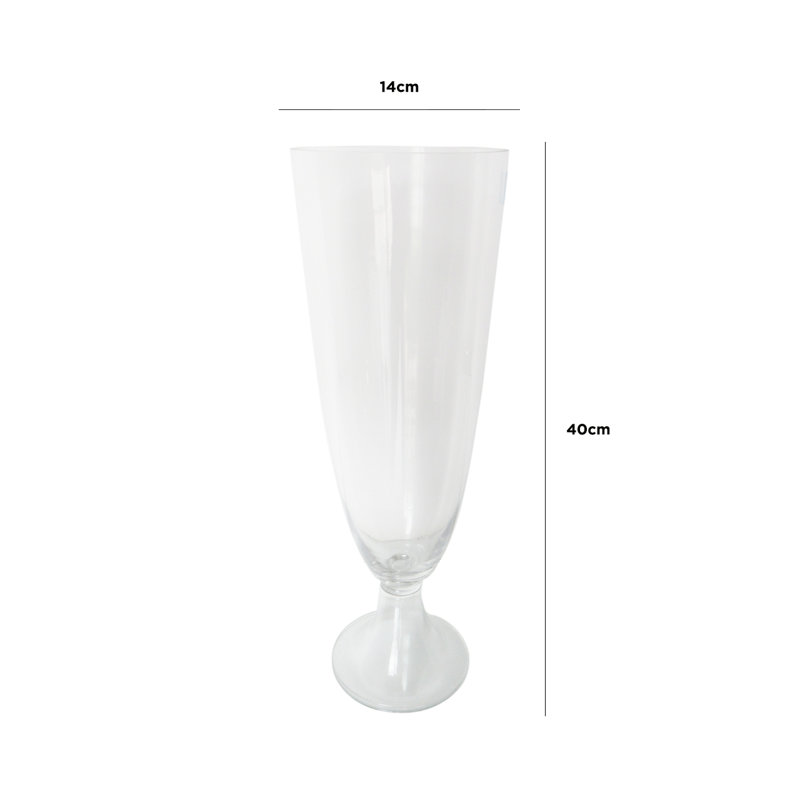 Avryl Handmade Glass Table Vase, 40cm H x 14cm W x 14cm D