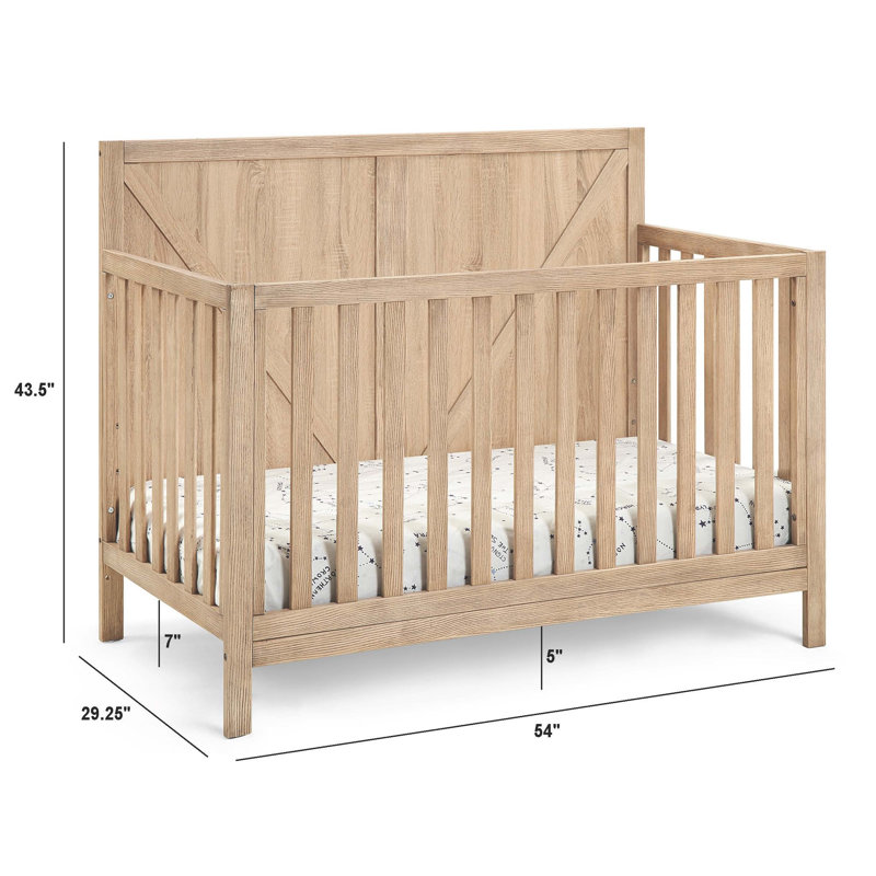 Lit de bébé convertible 4-en-1 Barnside, Chêne échoué