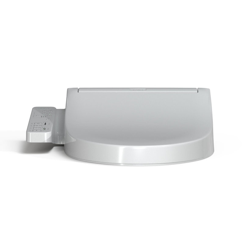Cotton White Heated Electronic Bidet Toilet Seat with SoftClose Lid