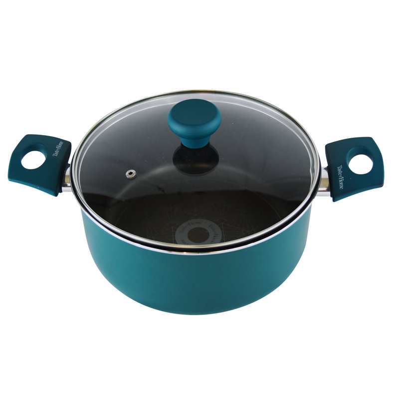 Taste of Home 5-Piece Non-Stick Aluminum Cookware Set with Glass Lids