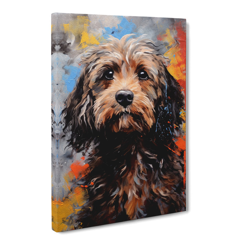 Cockapoo Gestural - Wrapped Canvas, 60cm H x 40cm W x 3cm D