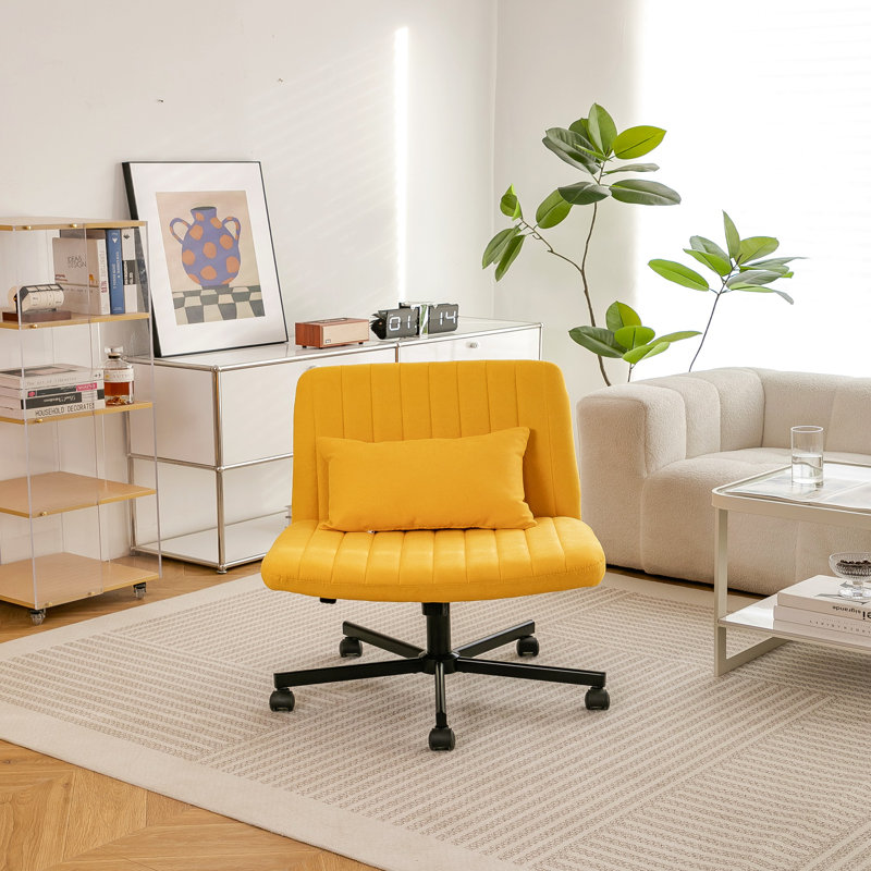 Chaise de bureau Criss Cross, Lin jaune