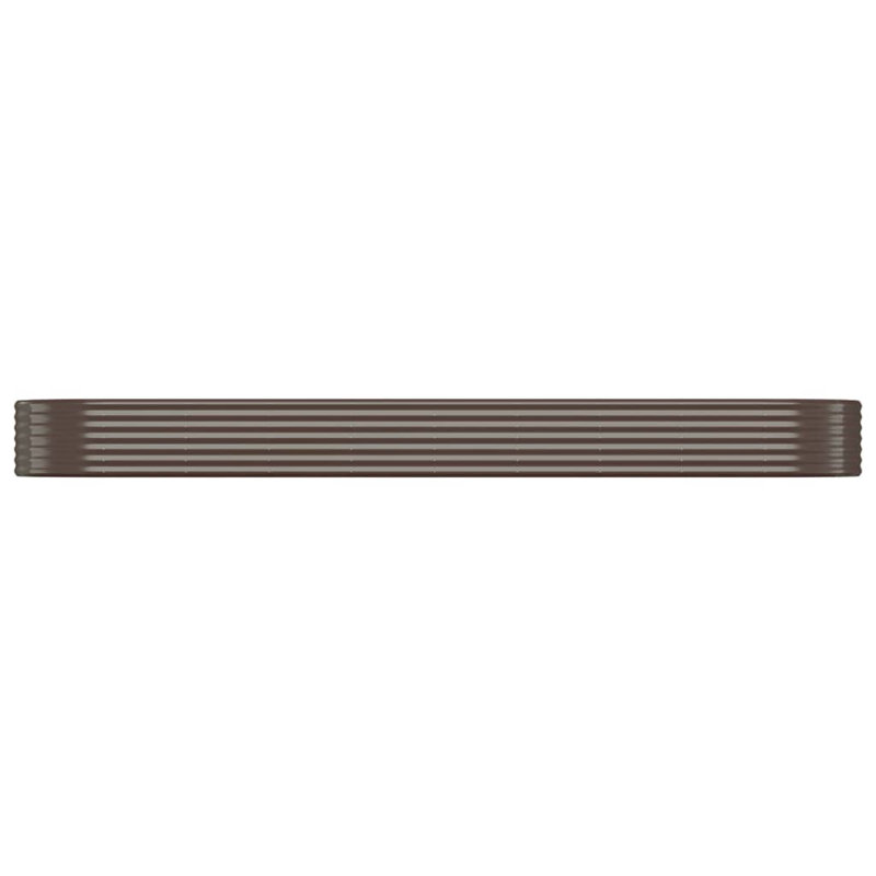 Garden Raised Bed Powder-coated Steel, brown, 36cm H x 396cm W x 100cm D