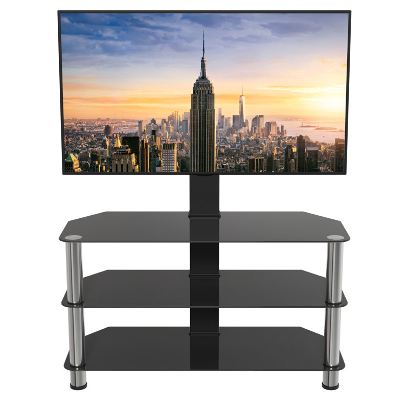 Unfinished TV Stand for TVs up to 60", Chrome / Black