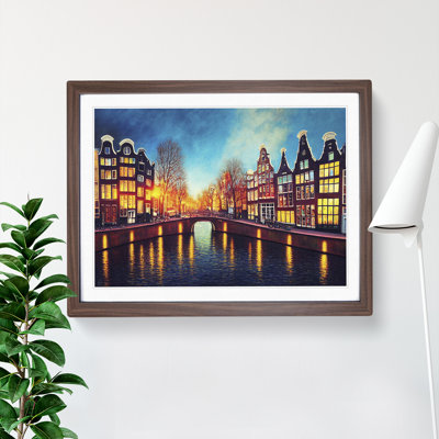 Amsterdam Canal Art Painting - Single Picture Frame Print
