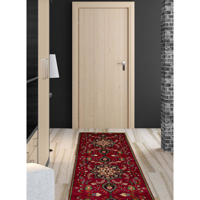 Tapis bordeaux rétro Kayseri 2 pi 6 po x 8 pi 11 po