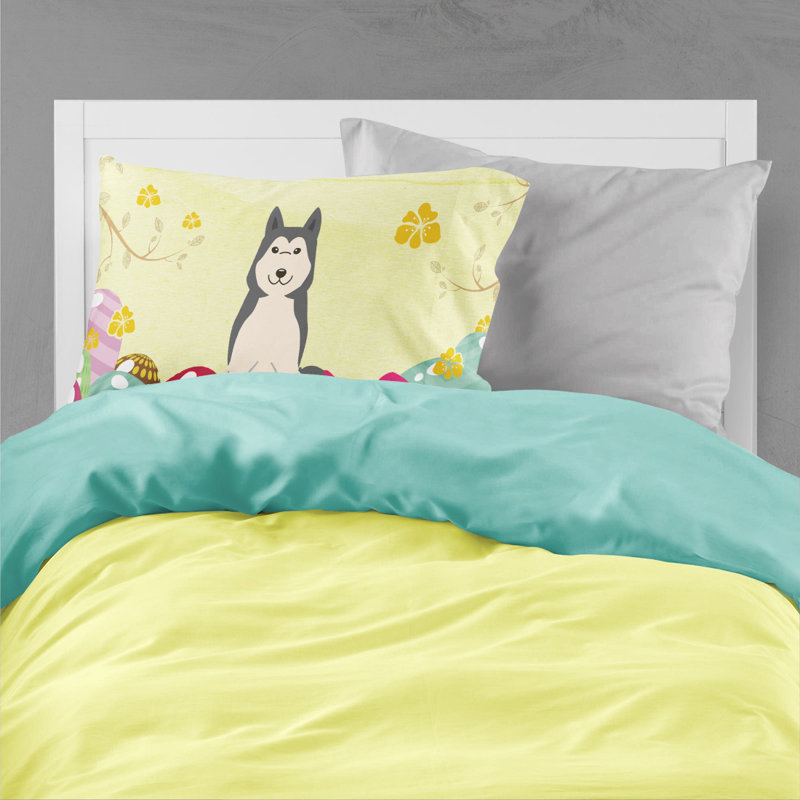 Taie d’oreiller œufs de pâques, Laïka de Sibérie occidentale spitz