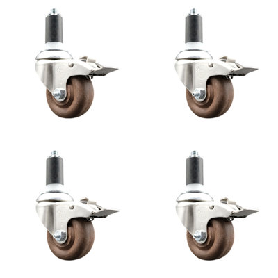 316SS High Temp Glass Filled Nylon 1- Stem Caster Set Lock Brake