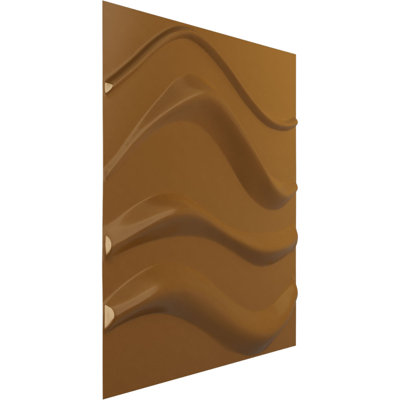 Panneau mural décoratif 3D EnduraWall ondulé l 19 5/8 po x H 19 5/8 po, doré métallique vieilli universel (couvre 2,67 pieds carrés)