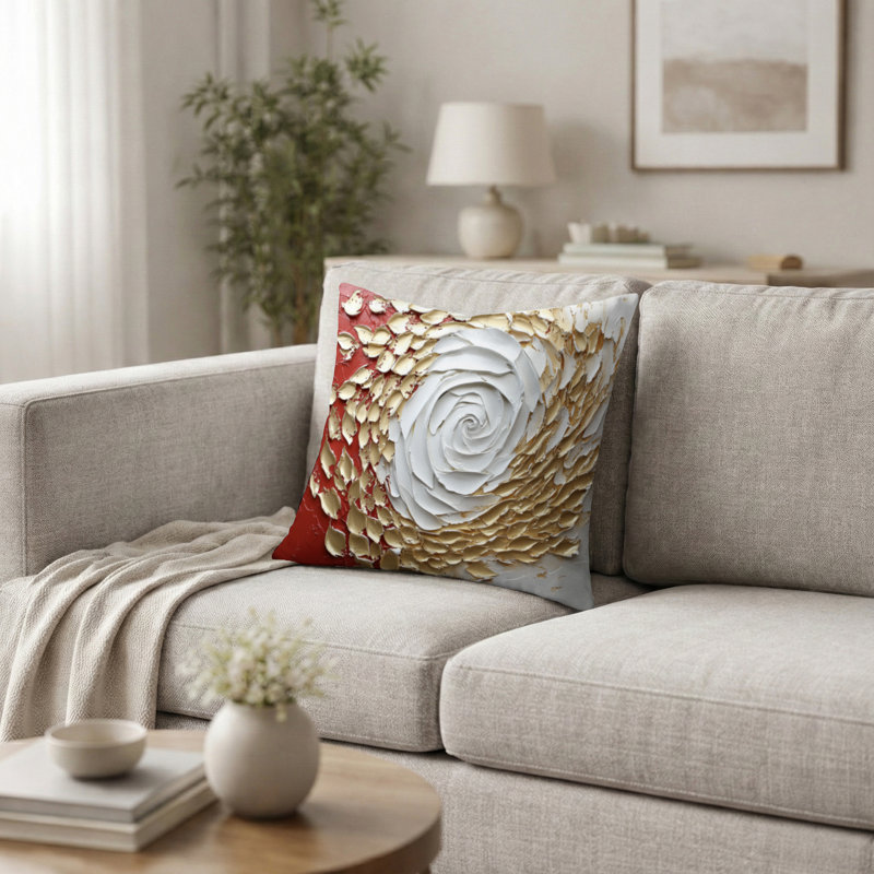 Coussin décoratif abstrait "Abstract", H 16 po x l 16 po