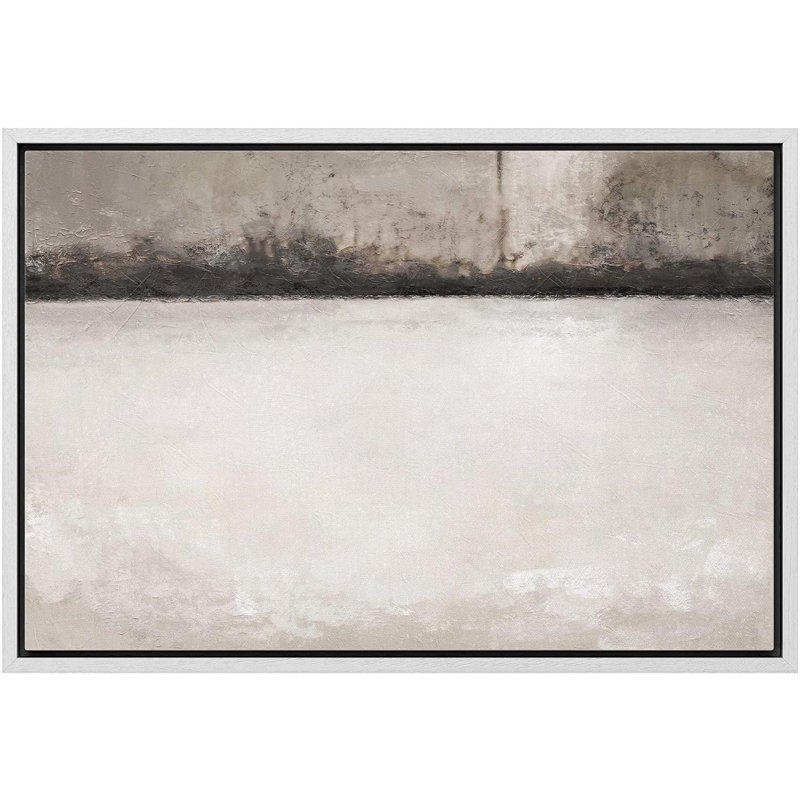Paysage minimaliste grunge brun et blanc pastel abstrait paysage moderne minimaliste Wall Art salon bureau sur toile