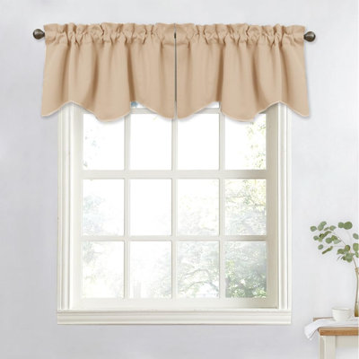 Cantonnière thermique obscurcissante - court rideau 52 po x 18 po pour cantonnière festonnée pour salon, chambre d'enfant, dortoir, chambre de bébé, cuisine, fenêtre à arc (panneau simple)