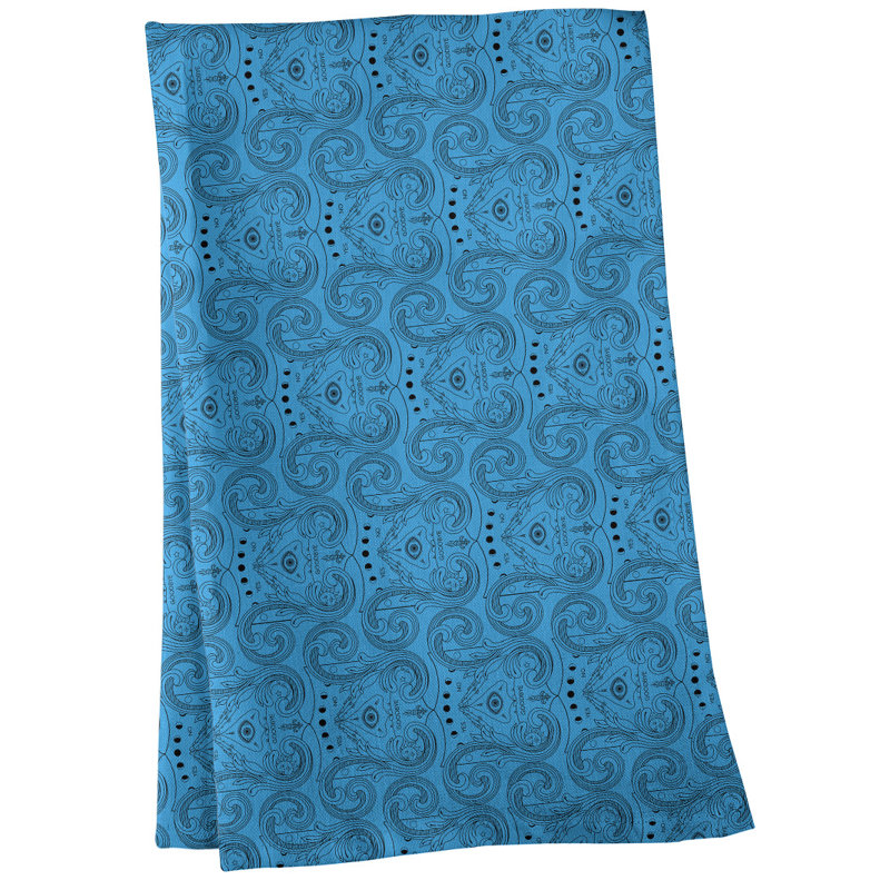 Serviette de thé à motif troisième œil, Sergé de coton, Bleu