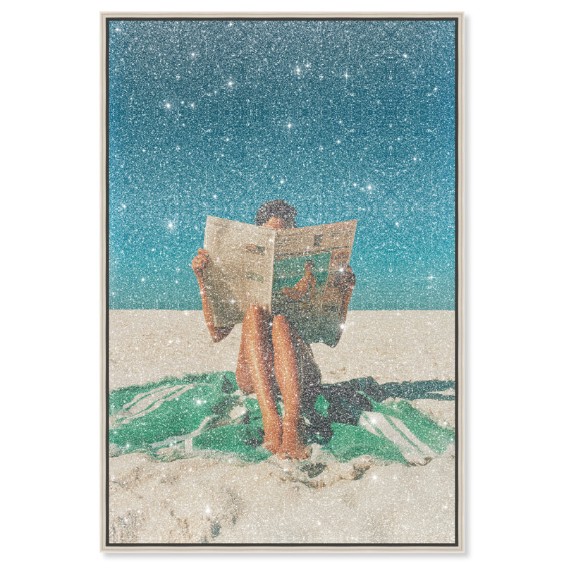 Impression sur toile Sunlit News Nautical & Beach avec reflets de poussière de diamant par Oliver Gal, H 31 po x l 21 po