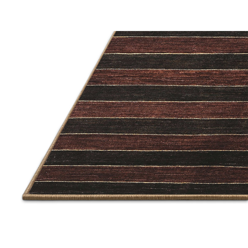 Tapis contemporain brun foncé, Rectangle de 3 pi x 5 pi