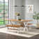 Chelsea 72" Wide Farmhouse Style Table With Crossed Legs Rectangular Dining Table with Two Benches