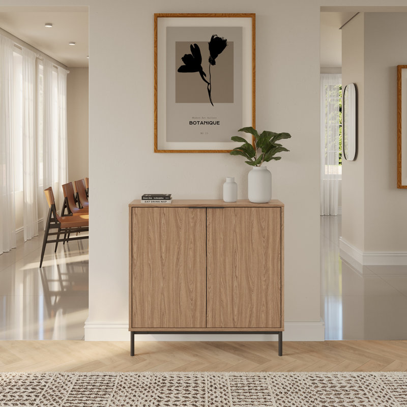 Slim 2-door Storage Console, Brown
