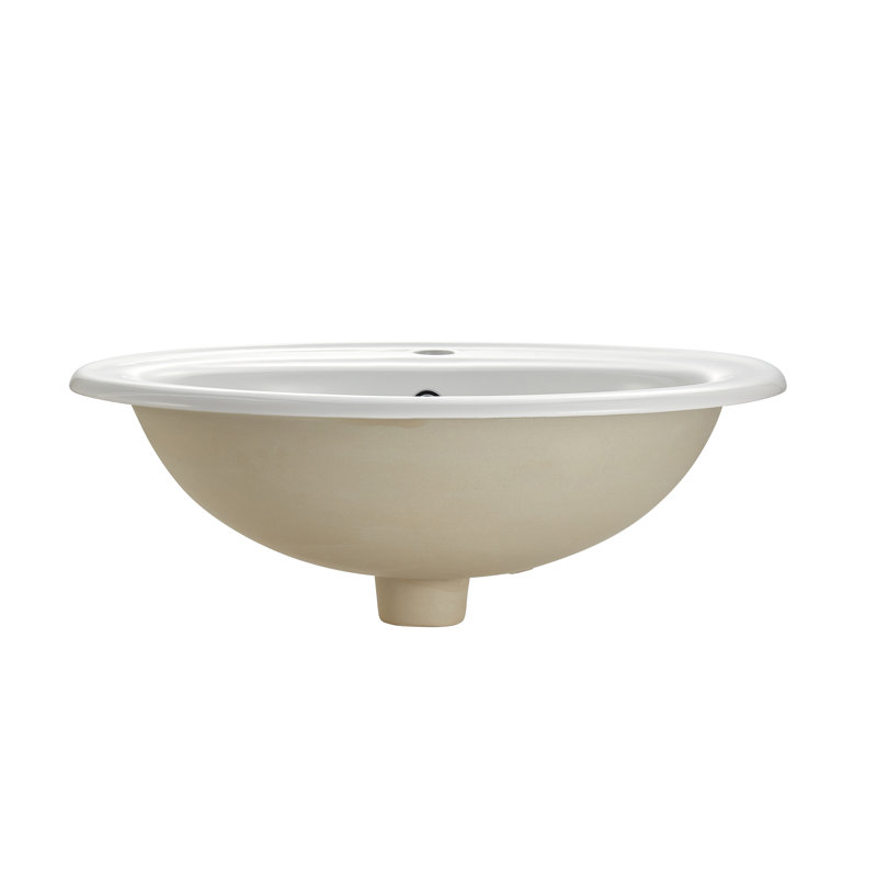 Luna Series 19 In. Ceramic Drop-In Oval Bathroom Sink Basin In White