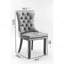 Chaise de salle à manger rembourrée en velours haut de gamme avec pieds plaqués en acier inoxydable chromé, garniture cloutée, ensemble de 2-414852714-414852713-426551927