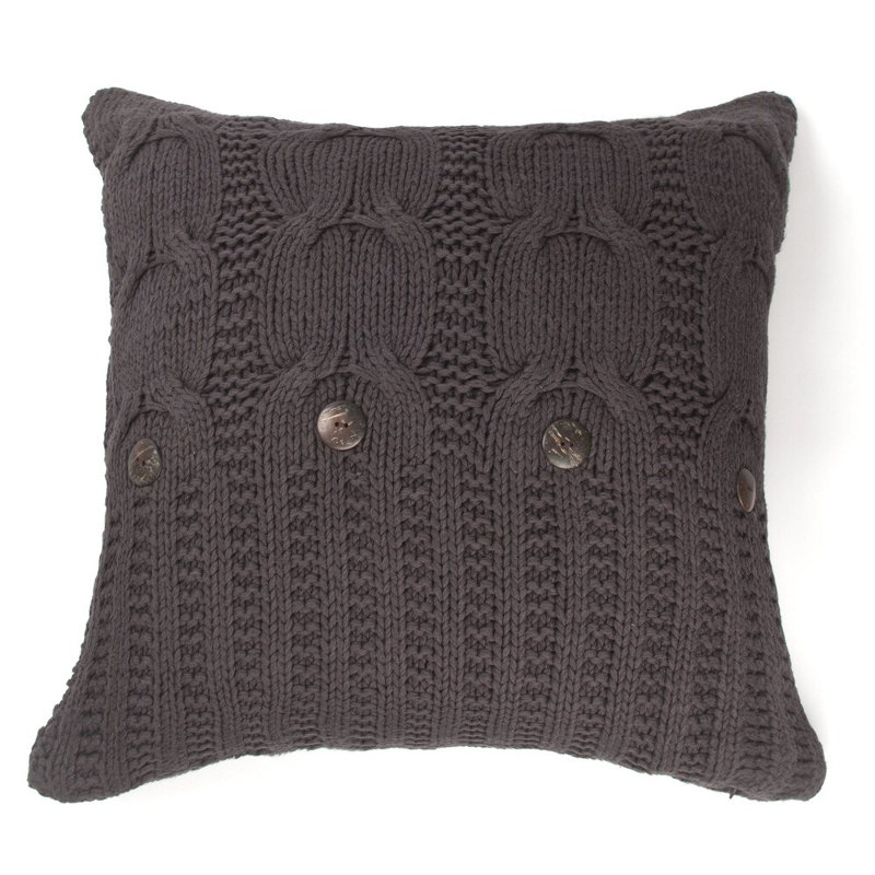 Michaela Square Pillow Cover & Insert, 20"H x 20" W, Steel Gray