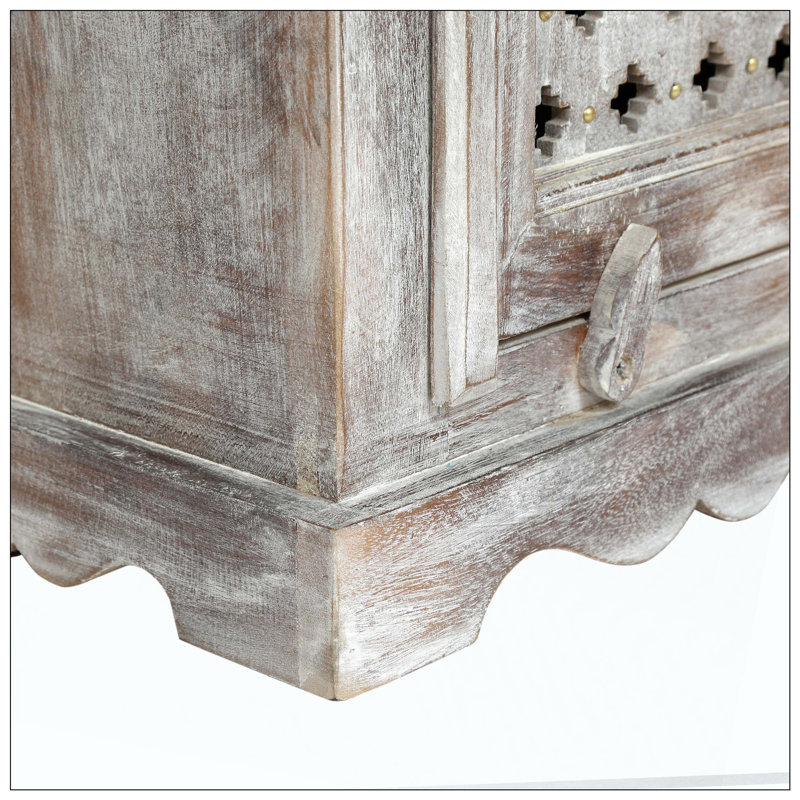 Table de chevet en bois avec 1 tiroir et 1 porte, comprenant un tiroir et une armoire pour le rangement