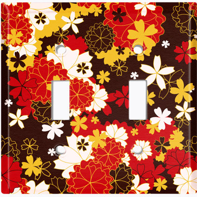 Patterned 2 - Gang Toggle Light Switch Standard Wall Plate