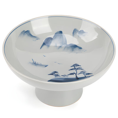 Yuanshan Hand-Painted Ceramic High Footed Tray - A Quaint And Elegant Artistic Choice To Light Up The Dining Table