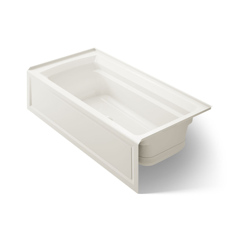 Archer 72" x 36" Alcove Air Acrylic Bathtub Heater Included, Biscuit, Right