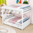 Dalvey Kids Full Over Full 3 Drawers Convertible Futon Bunk Bed with Storage Staircase-860547410