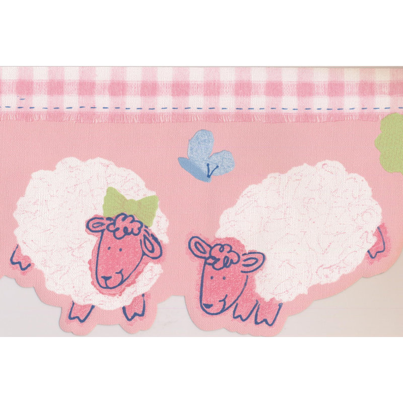 Bordure murale Appleridge Sheep, Rouge / rose