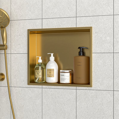 Niche de douche en acier inoxydable 15 po x 13 po, doré