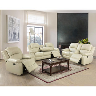 Ensemble de canapé de salon inclinable en cuir végétalien 3 pièces GS28xx