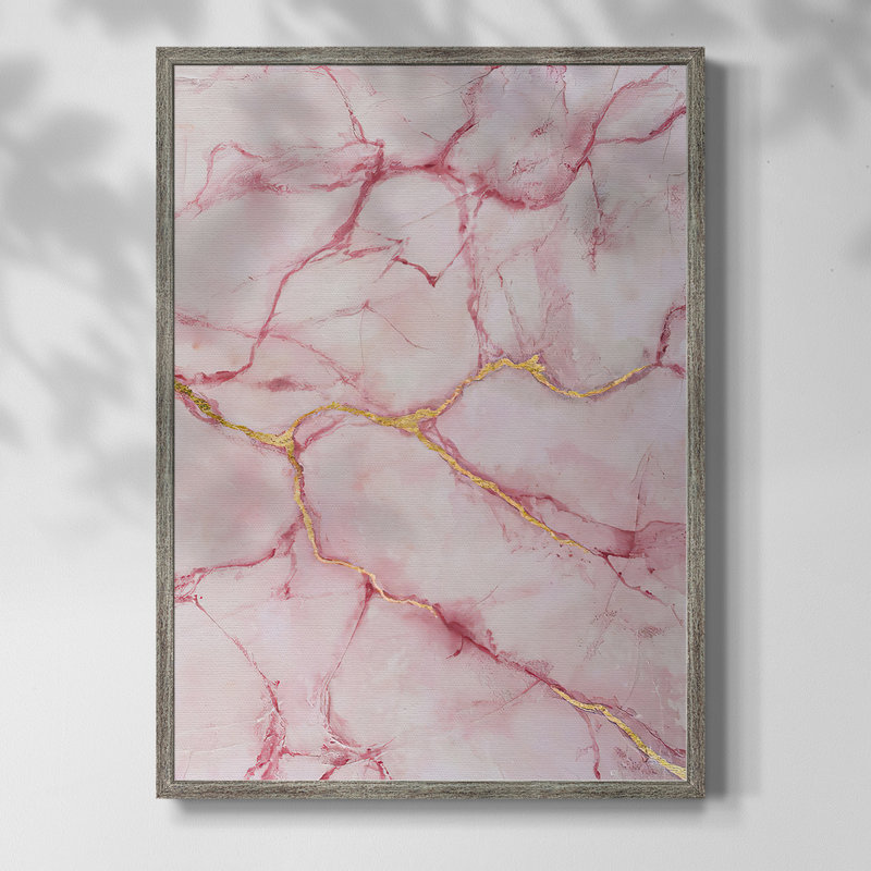 Rose Marble II, reproduction encadrée - bois massif, H 11 po x l 9 po