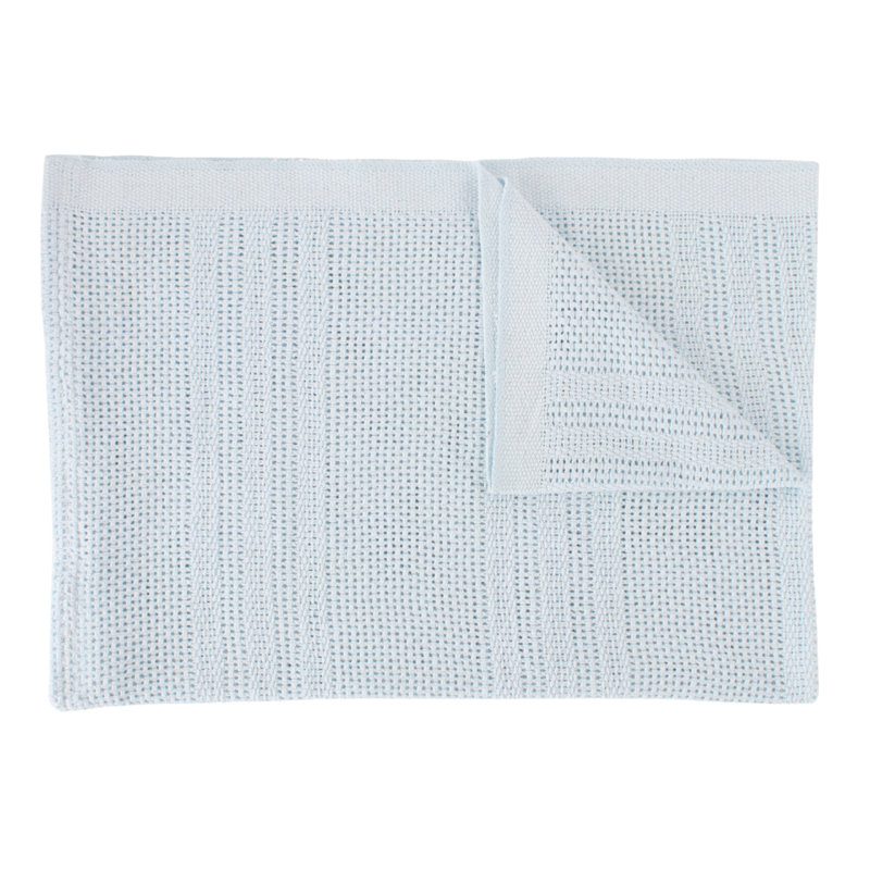 Bryan Cotton Baby Blanket, 100cm W  x 150cm L, Blue