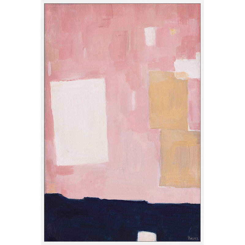 Pink Skies by Parvez Taj - Floater Frame Painting on Canvas, 45cm H x 30cm W